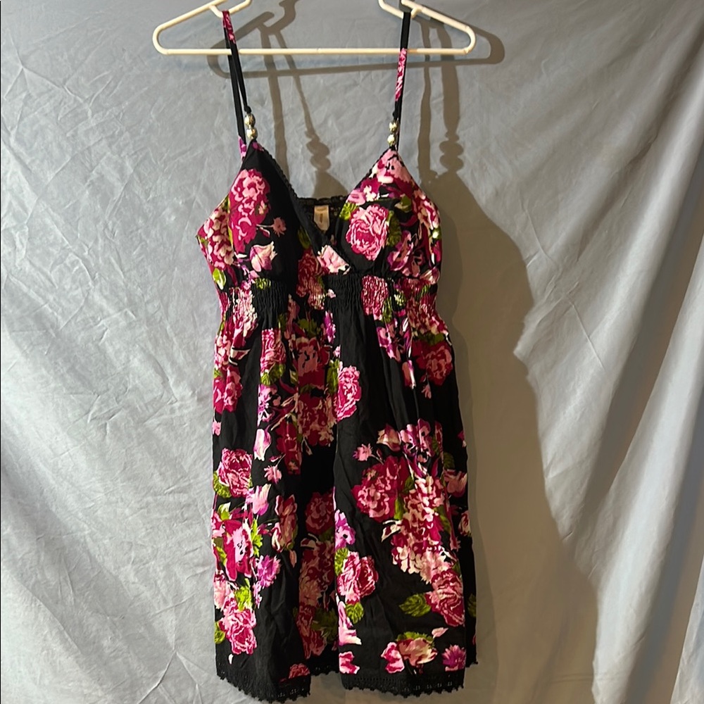 Floral Black and Pink Dress